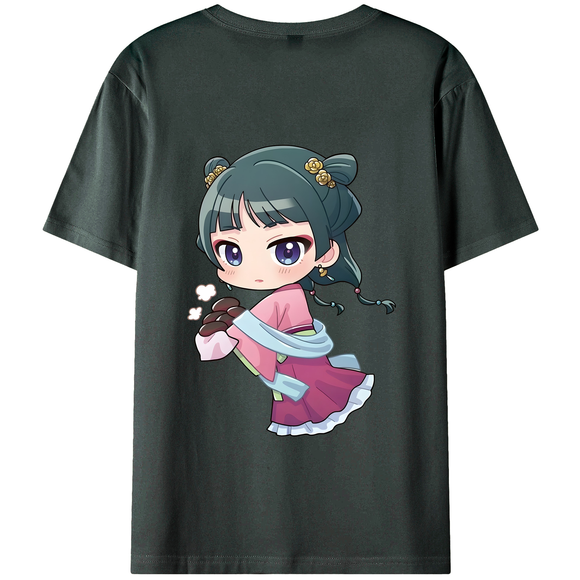 （画像用） 薬屋のひとりごと The Apothecary Diaries 綿100％ メンズ半袖Tシャツ（バックプリント） 通気性